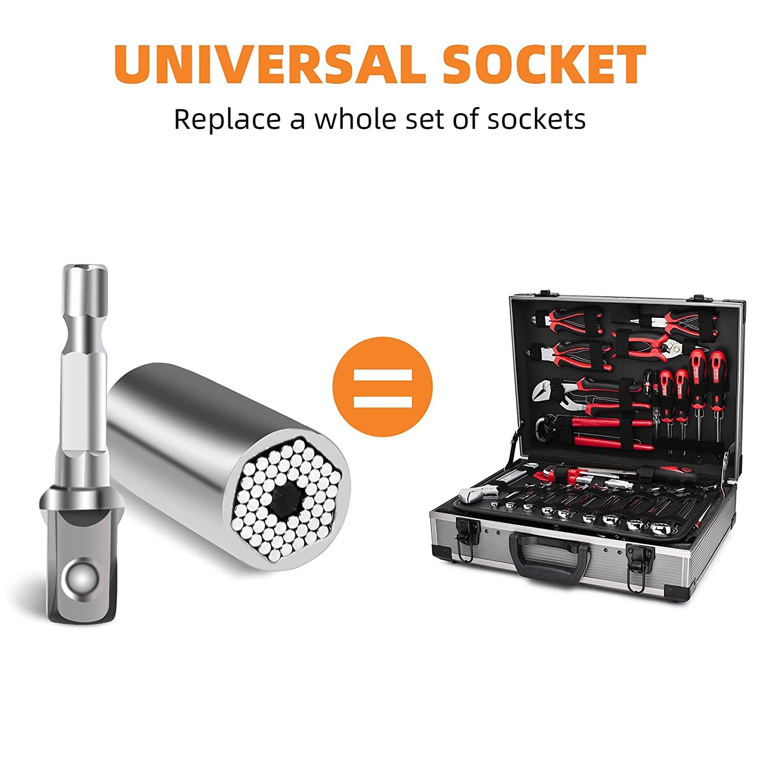 TCCO ENTERPRISE Universal Wrench Socket Tools Multi-Size in One Self Adjustable for Regularity or Irregularity Screw Improvement & Joint for Electric Drill, Flat, Fixed Square and Hex – view 6