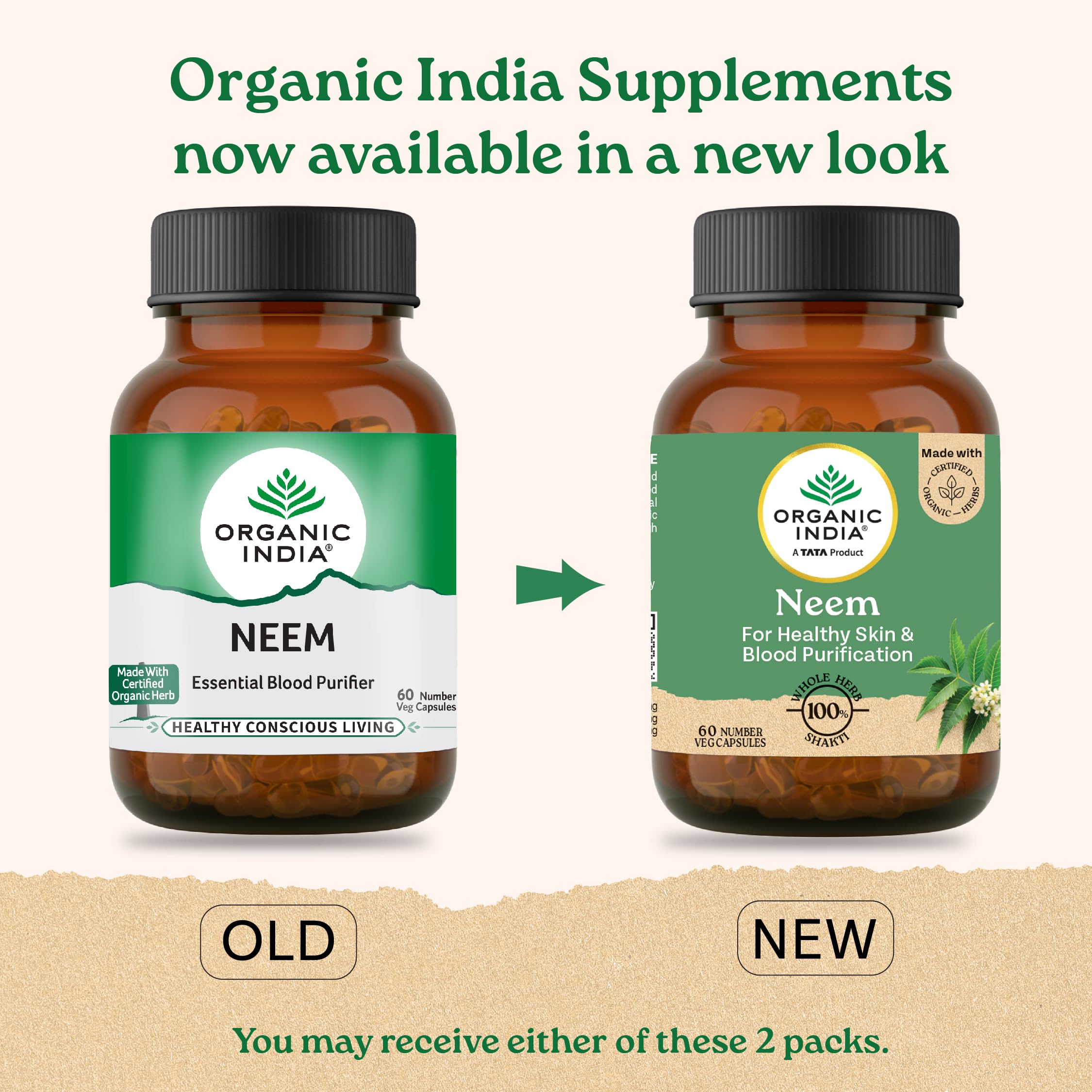 A TATA Product - Organic India Neem Blood Purifier - 60 Veg Capsules, Natural Blood Purifier, Plant-Based Anti-Bacterial, Anti-Viral, With Immunity Boosting Properties, GMP & NPOP Certified Organic – view 2