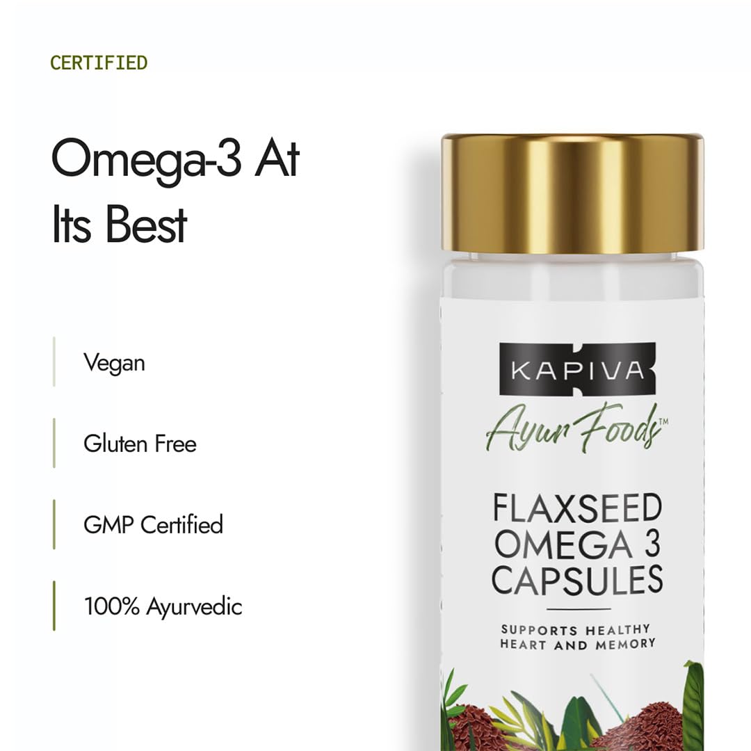 Kapiva Flaxseed Omega 3 Capsules (60N) – view 5