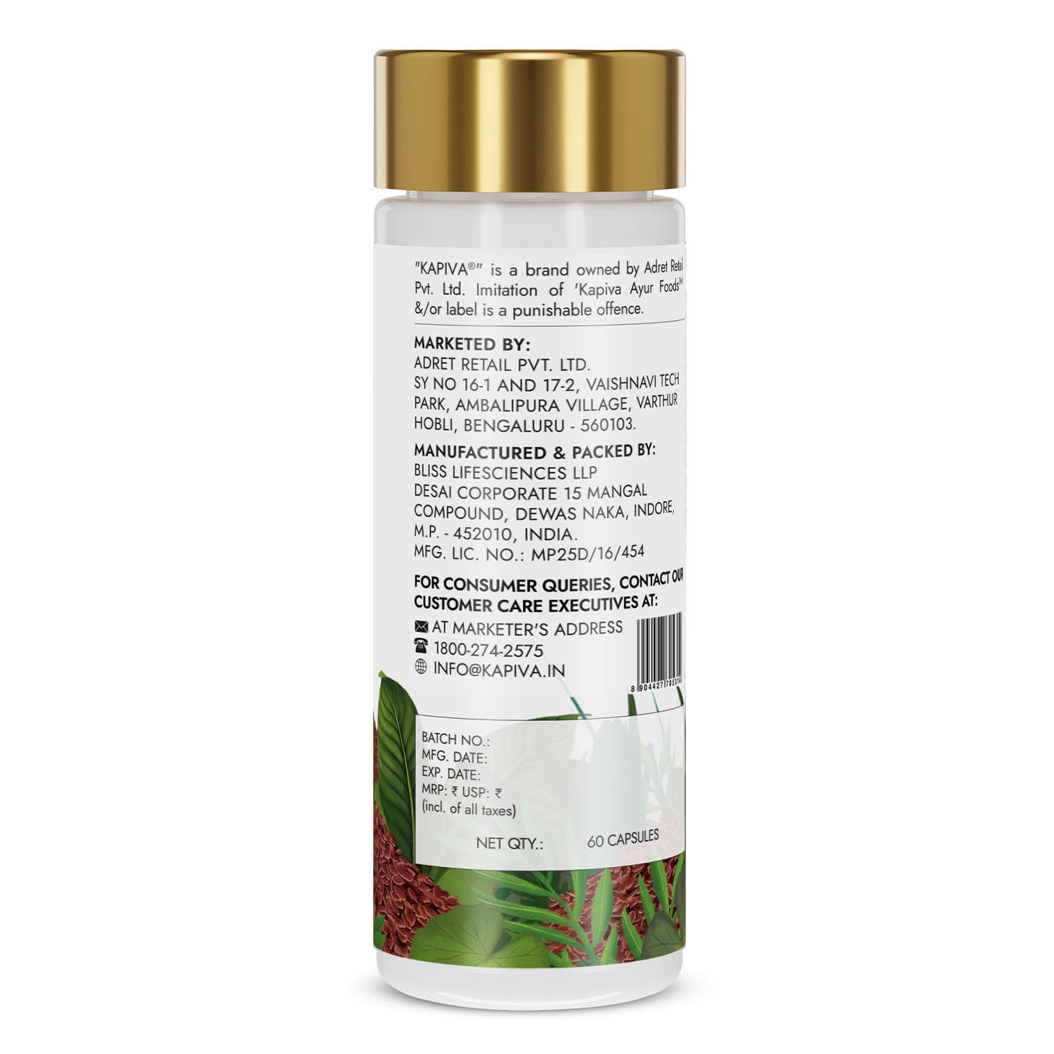 Kapiva Flaxseed Omega 3 Capsules (60N) – view 7