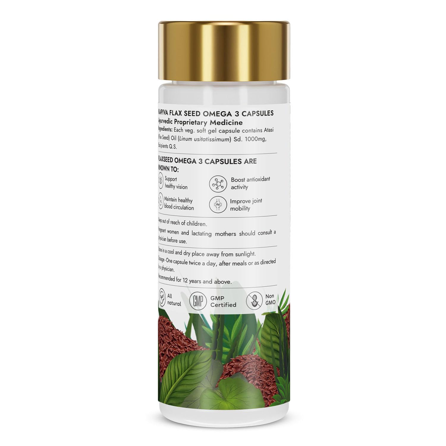 Kapiva Flaxseed Omega 3 Capsules (60N) – view 8