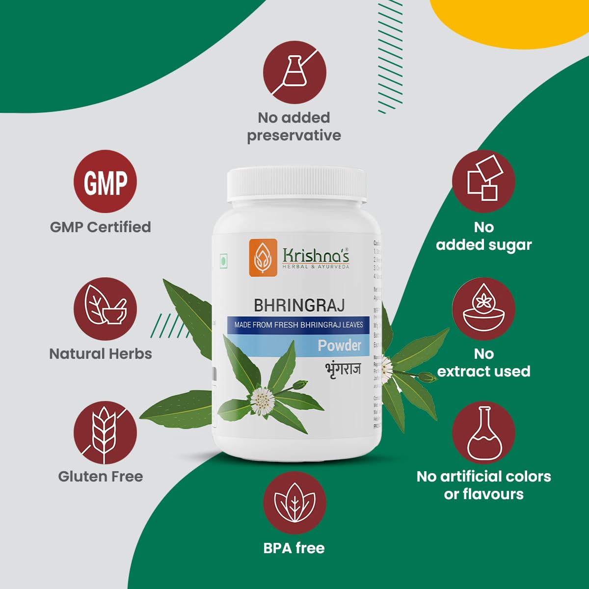 Krishna's Bhringraj Powder - 100 g – view 4