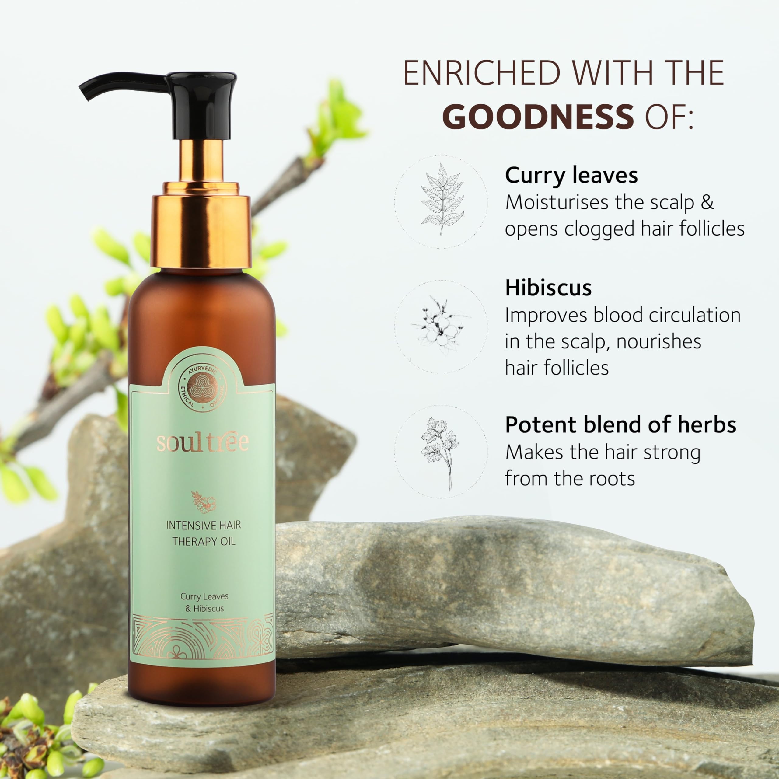 SoulTree Nourishing Hair Oil with Methika, Bhringraj & Virgin Coconut Hair Oil – view 2