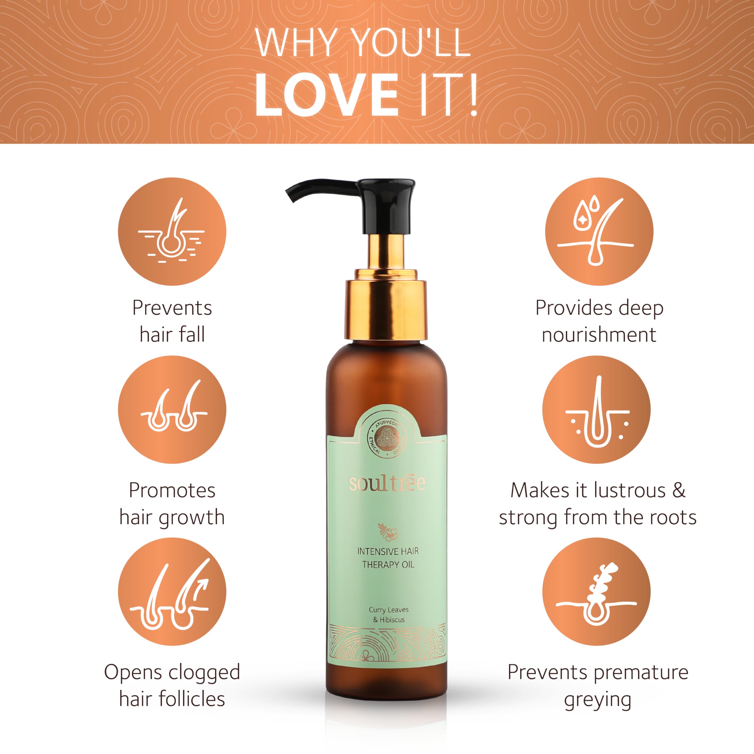 SoulTree Nourishing Hair Oil with Methika, Bhringraj & Virgin Coconut Hair Oil – view 3