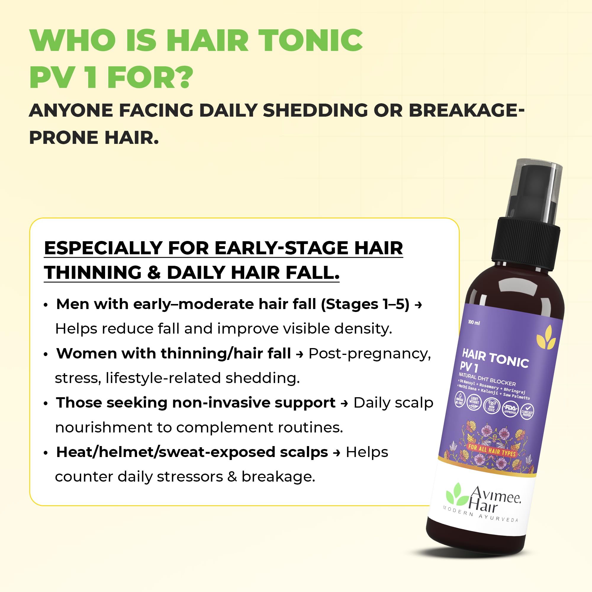 Avimee Herbal Hairtone PV 1 Scalp Tonic – view 6