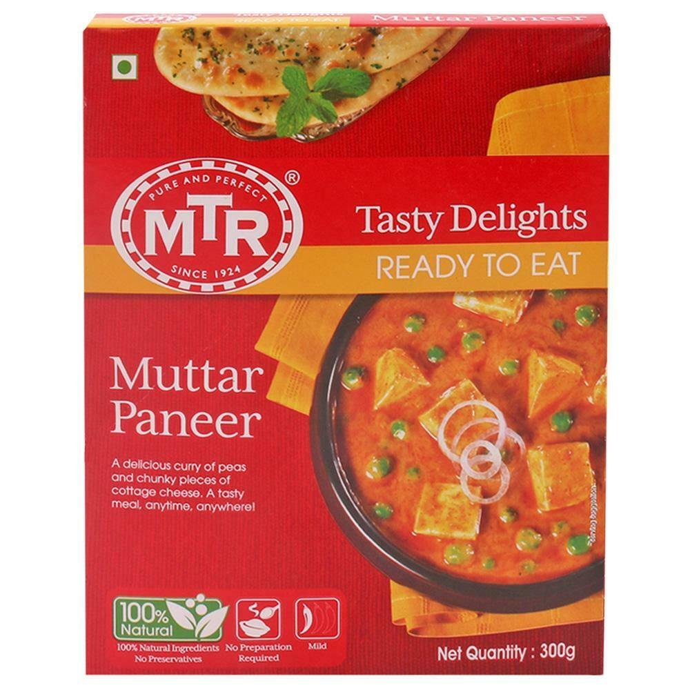MTR Muttar Paneer ready meal carton and inner pouch