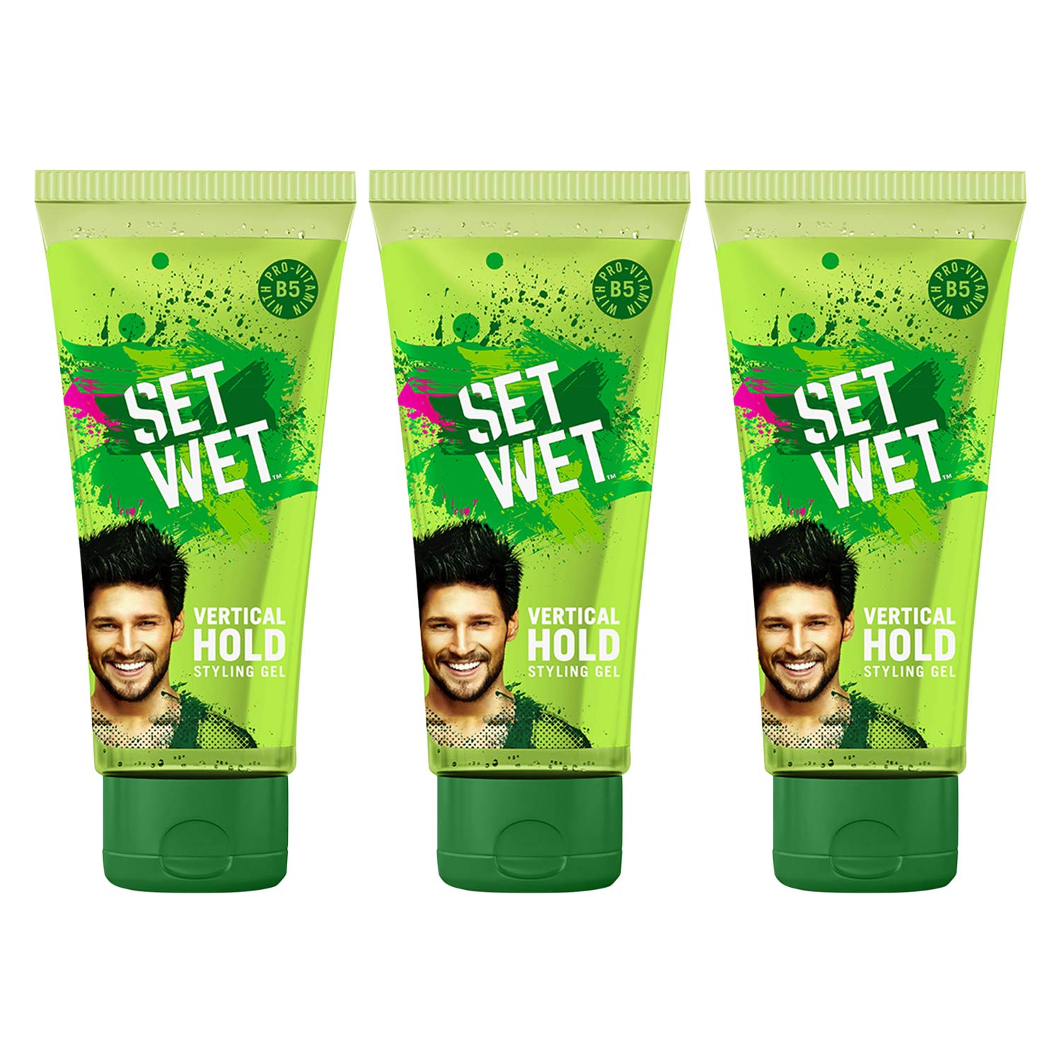Set Wet strong hold hair gel three tube pack