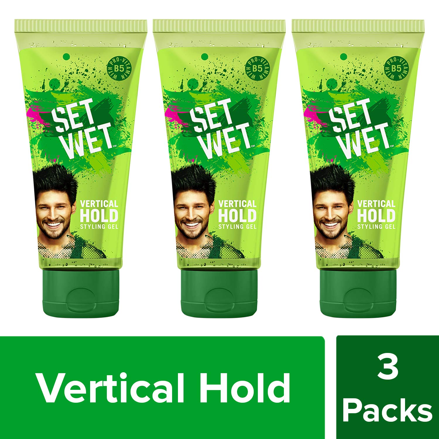 Set Wet Hair Gel For Men, Vertical Hold, Strong Hold, Tube, 100 ml (Pack of 3) – view 2