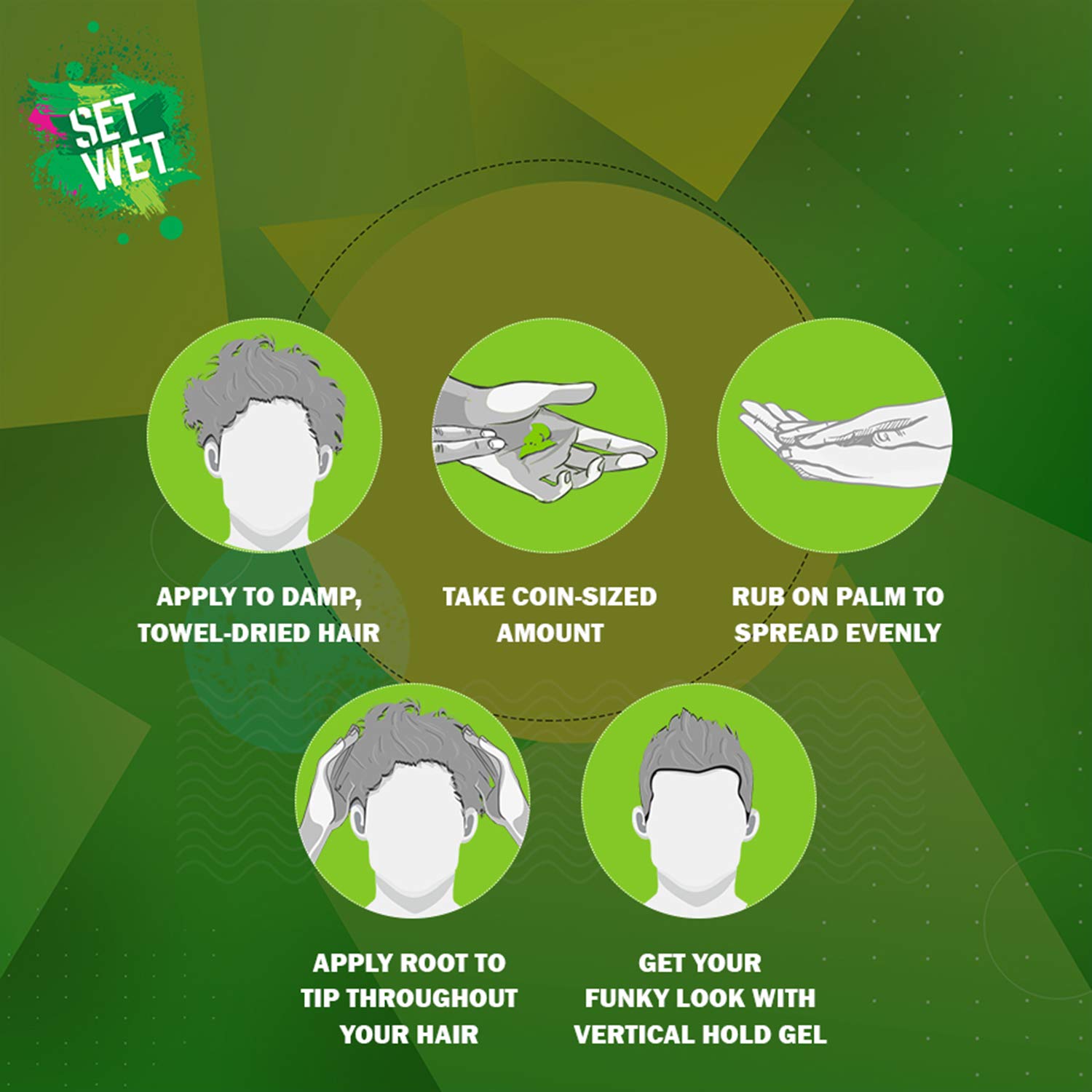 Set Wet Hair Gel For Men, Vertical Hold, Strong Hold, Tube, 100 ml (Pack of 3) – view 5