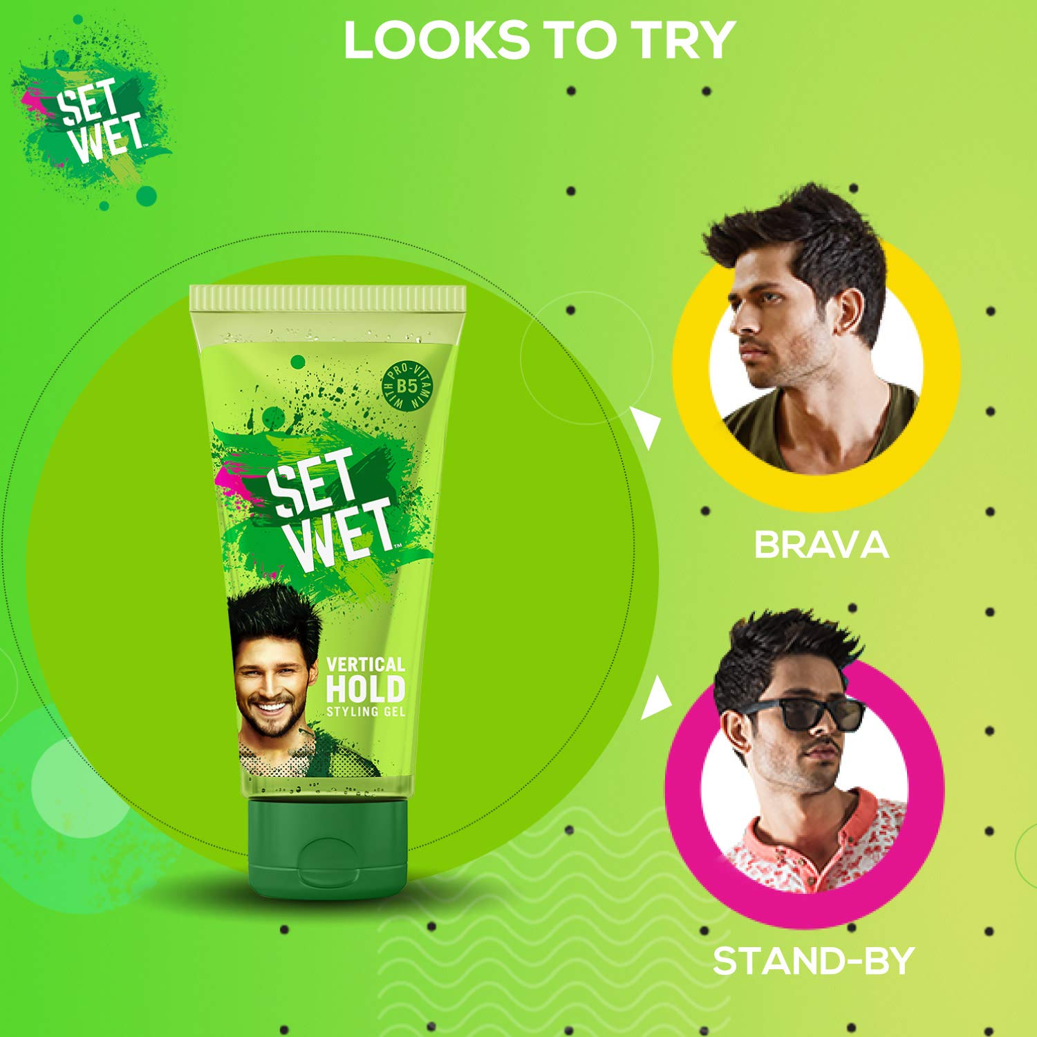 Set Wet Hair Gel For Men, Vertical Hold, Strong Hold, Tube, 100 ml (Pack of 3) – view 6