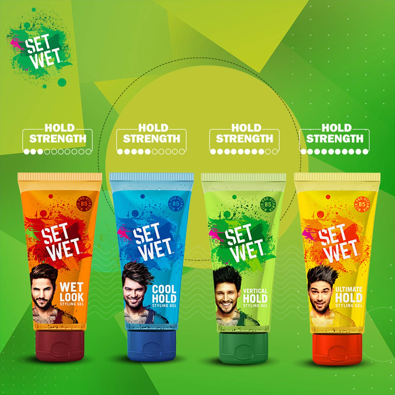 Set Wet Hair Gel For Men, Vertical Hold, Strong Hold, Tube, 100 ml (Pack of 3) – view 7