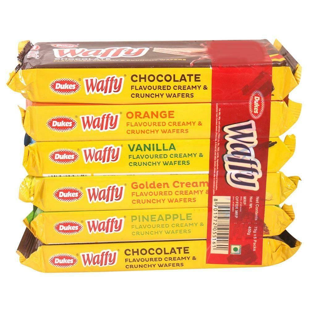 Dukes Waffy Creamy & Crunchy Wafers Assorted Pack 75 G (Pack Of 6) – view 6