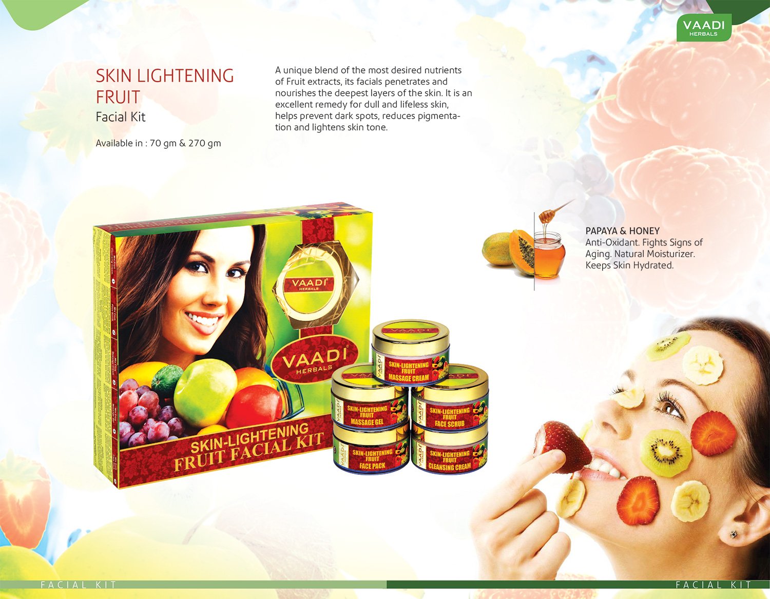 Vaadi Herbals Fresh Fruit Massage Cream, Apple Papaya and Kukum Butter, 500g – view 5
