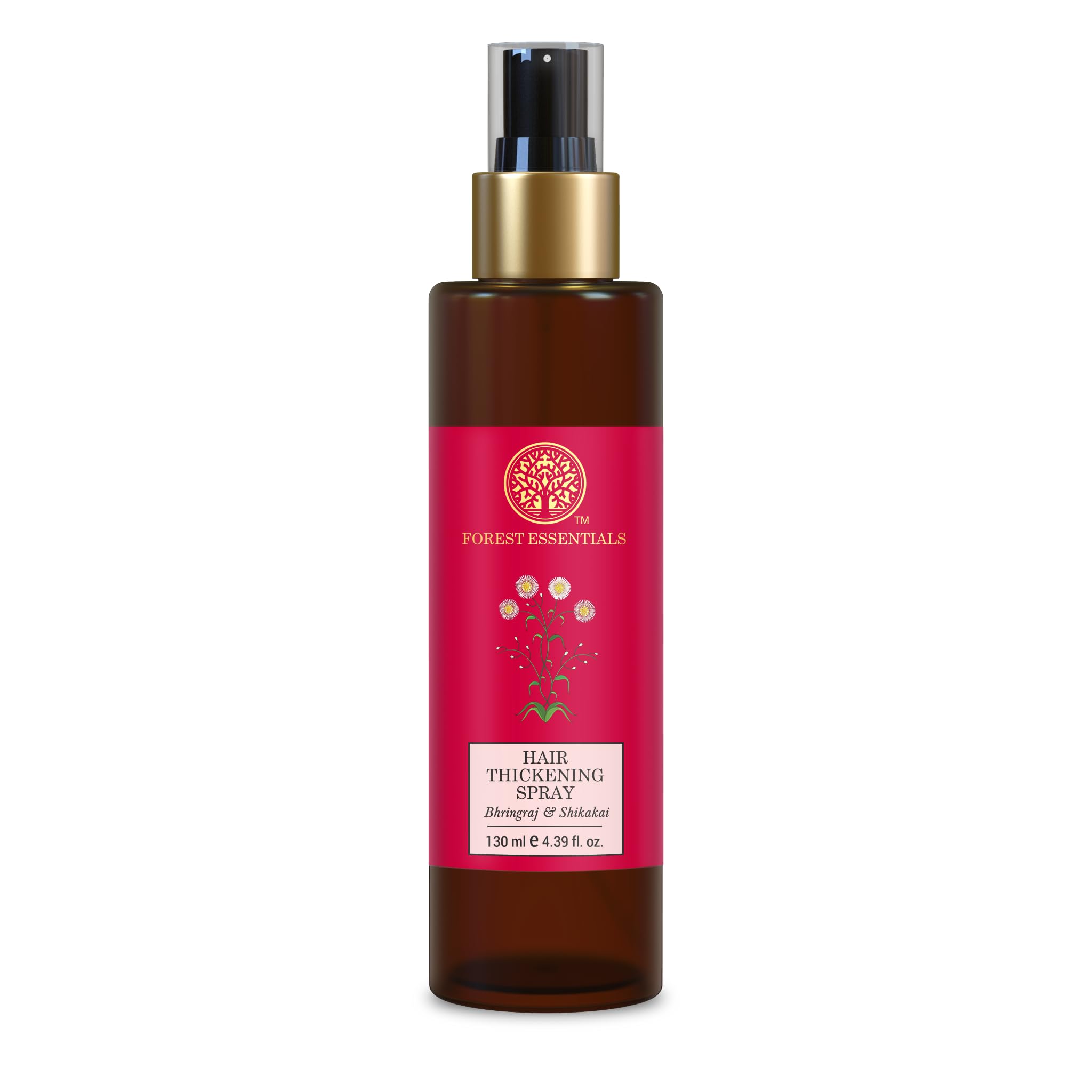 Hair thickening spray bottle for fuller-looking hair with Shikakai scent