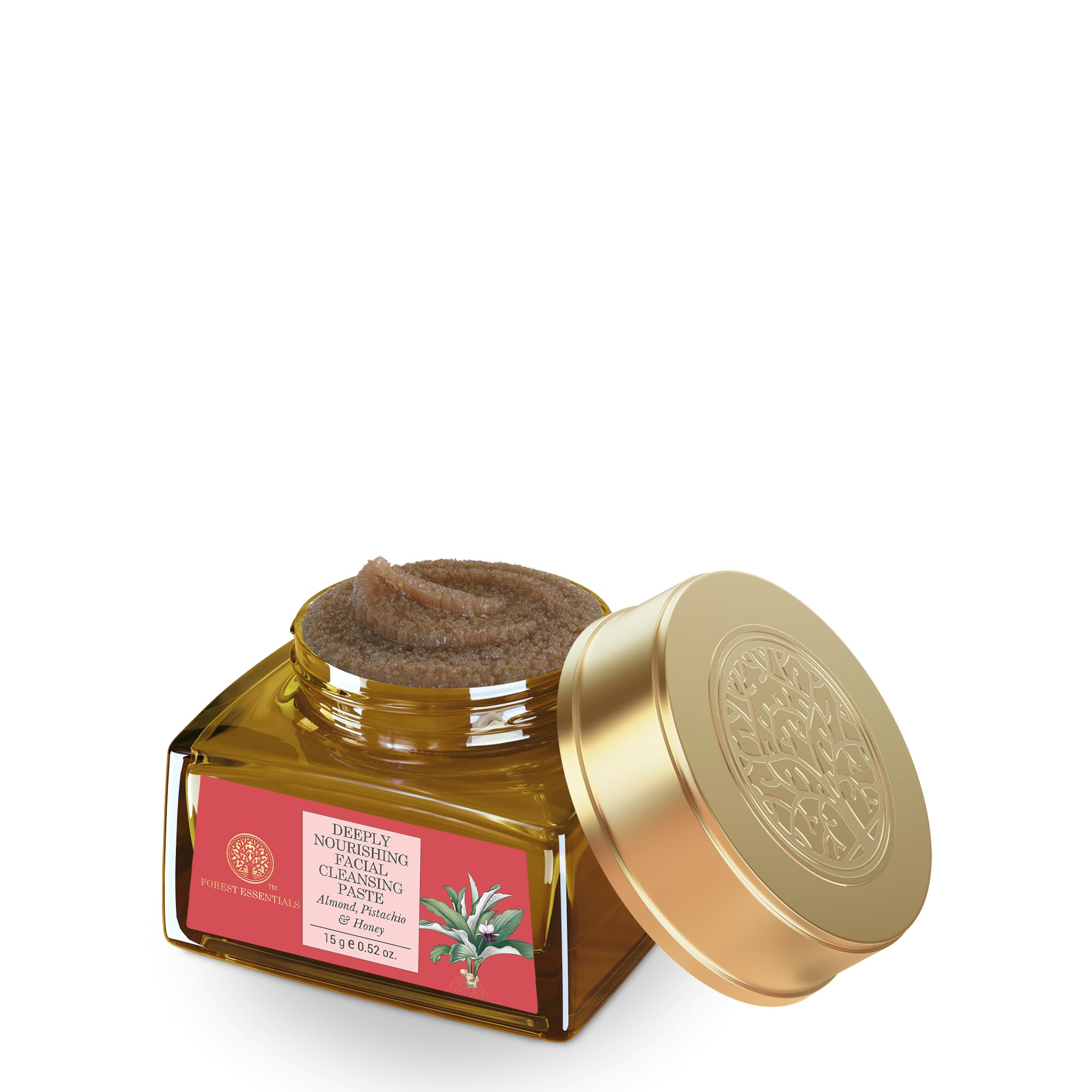 Forest Essentials jar of almond pistachio honey facial cleansing paste