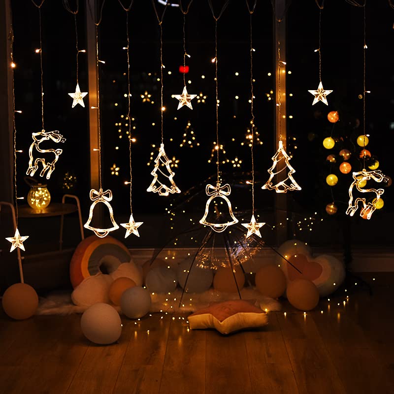 The Purple Tree Plastic Christmas Reindeer LED Curtain Lights -2.5 M (Pack of 1) Warm White, Lights for Christmas, Christmas Lights, Led Curtain Light, Festive Light, – view 2