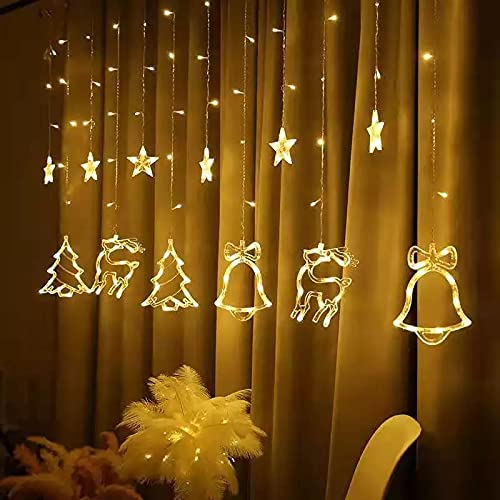 The Purple Tree Plastic Christmas Reindeer LED Curtain Lights -2.5 M (Pack of 1) Warm White, Lights for Christmas, Christmas Lights, Led Curtain Light, Festive Light, – view 5