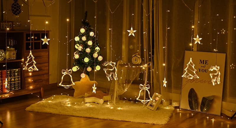 The Purple Tree Plastic Christmas Reindeer LED Curtain Lights -2.5 M (Pack of 1) Warm White, Lights for Christmas, Christmas Lights, Led Curtain Light, Festive Light, – view 9