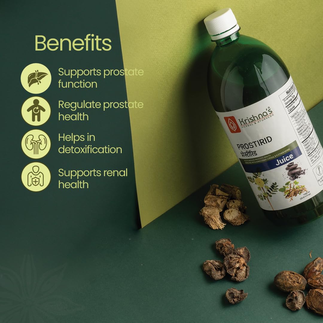 KRISHNA'S HERBAL & AYURVEDA Prostirid Juice, Enriched With 9 Other Herbs, No Artificial Colors or Flavors, 1000 Ml - (Pack of 1) – view 3