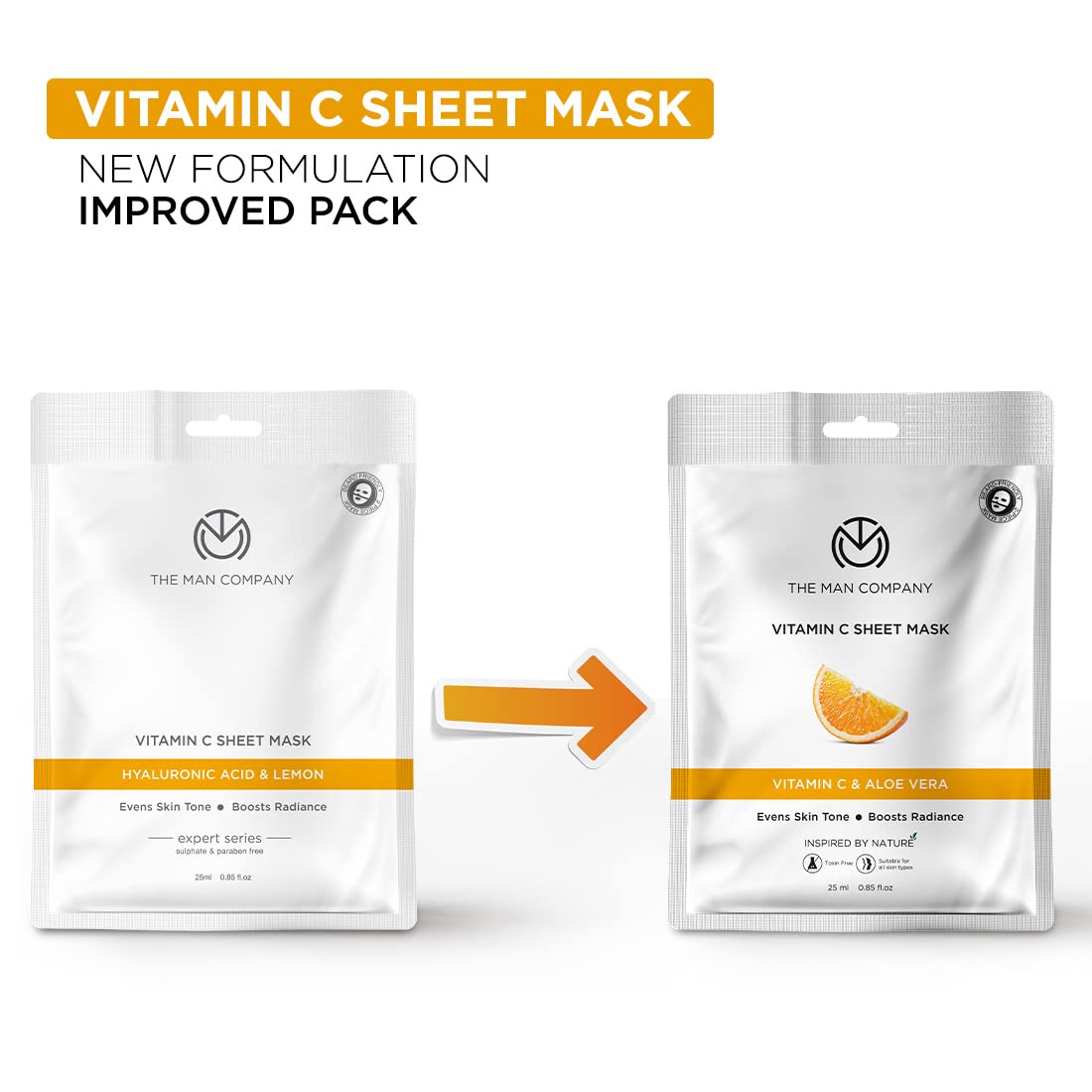The Man Company Vitamin C Sheet Mask with Hyaluronic Acid & Lemon – view 2