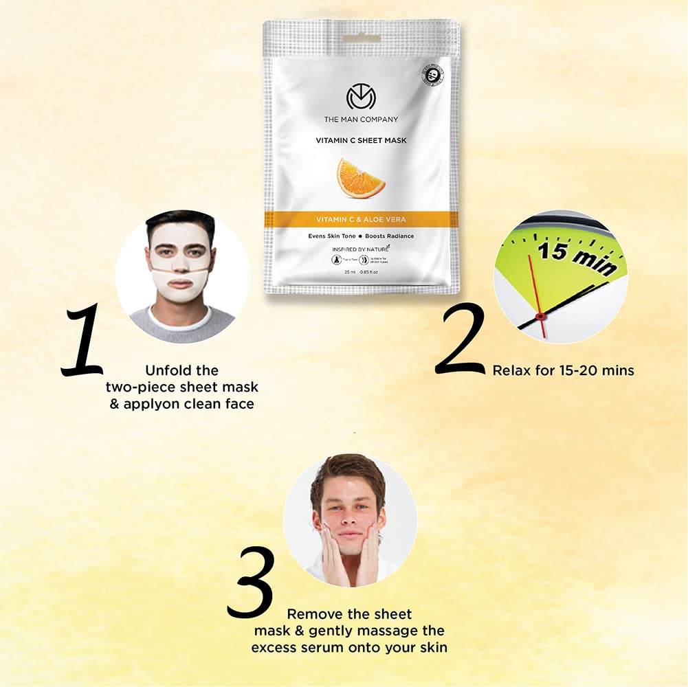 The Man Company Vitamin C Sheet Mask with Hyaluronic Acid & Lemon – view 7