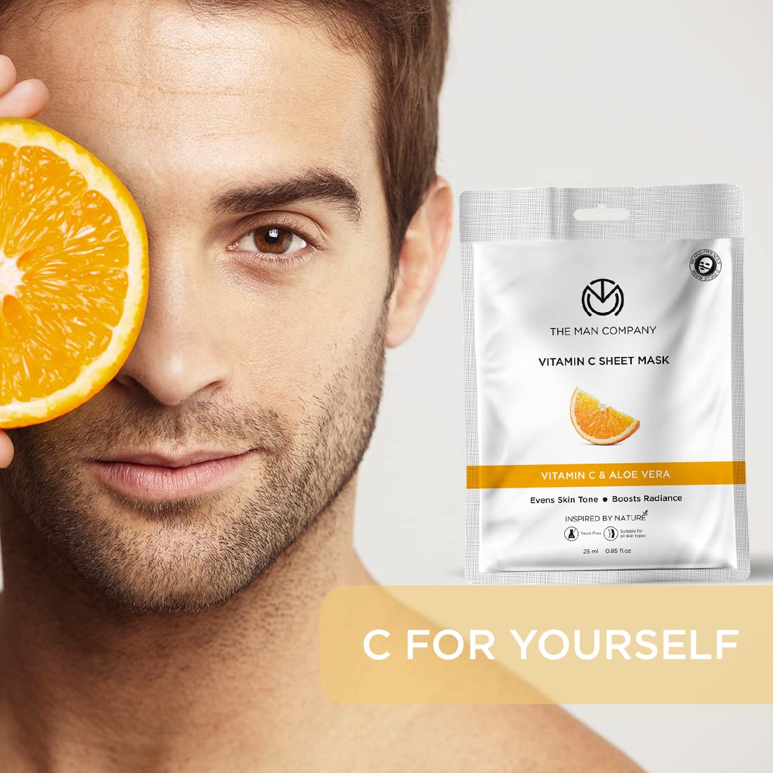The Man Company Vitamin C Sheet Mask with Hyaluronic Acid & Lemon – view 8