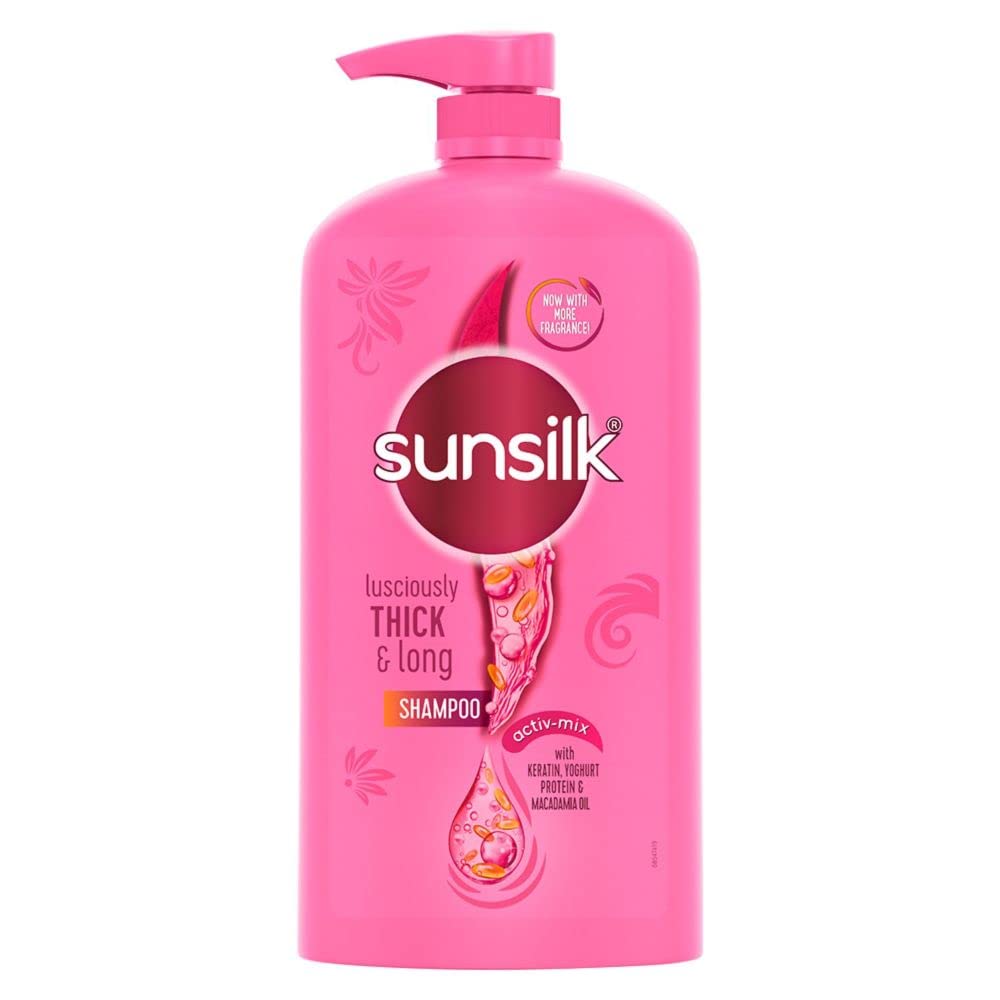 Sunsilk 1L thick and long shampoo bottle with Kera-Protein Complex