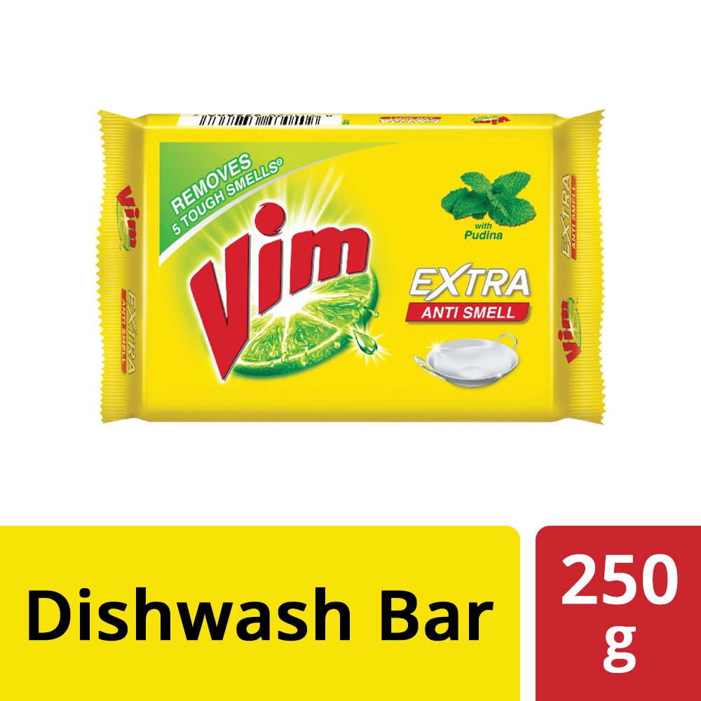 Vim Dishwash Anti Smell Bar, Pudina, Removes Tough Food Smells From Utensils 250 g – view 2