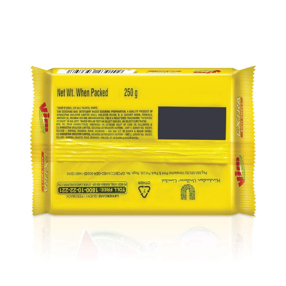 Vim Dishwash Anti Smell Bar, Pudina, Removes Tough Food Smells From Utensils 250 g – view 3
