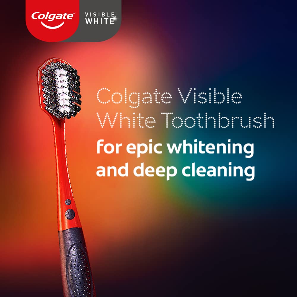Colgate Visible White O2 Manual Toothbrush- 2 Pcs & Colgate Visible White O2, Teeth Whitening Toothpaste, Aromatic Mint, 25g COMBO – view 3