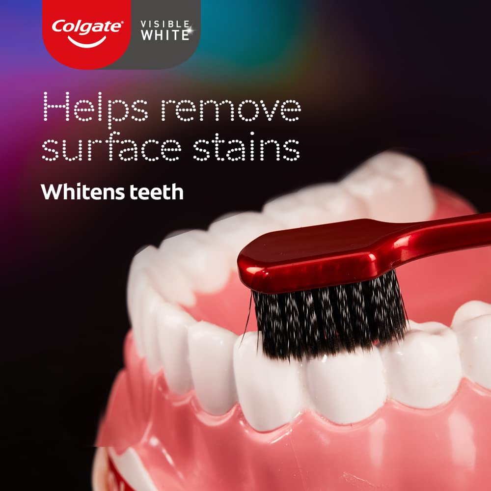 Colgate Visible White O2 Manual Toothbrush- 2 Pcs & Colgate Visible White O2, Teeth Whitening Toothpaste, Aromatic Mint, 25g COMBO – view 4