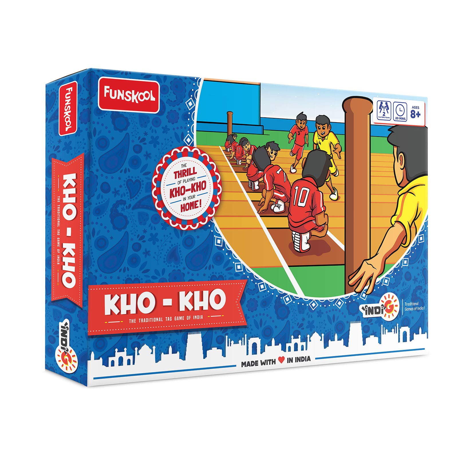 Funskool traditional Kho-Kho board game set with playing pieces