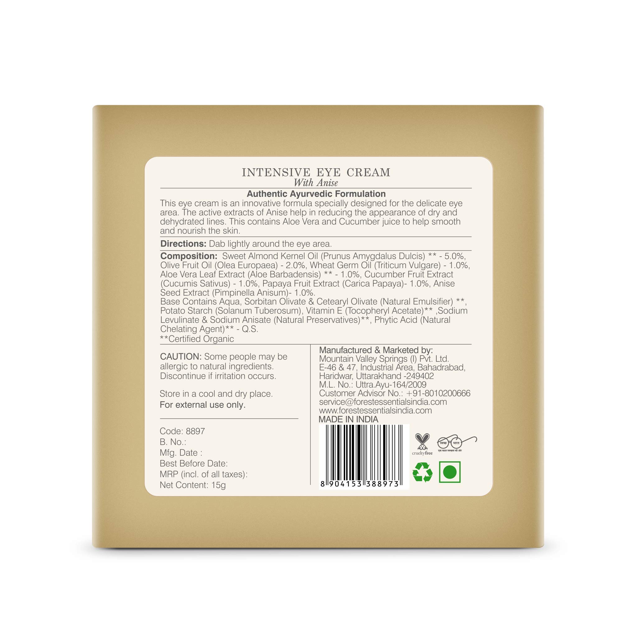 Forest Essentials Intensive Eye Cream with Anise – view 4