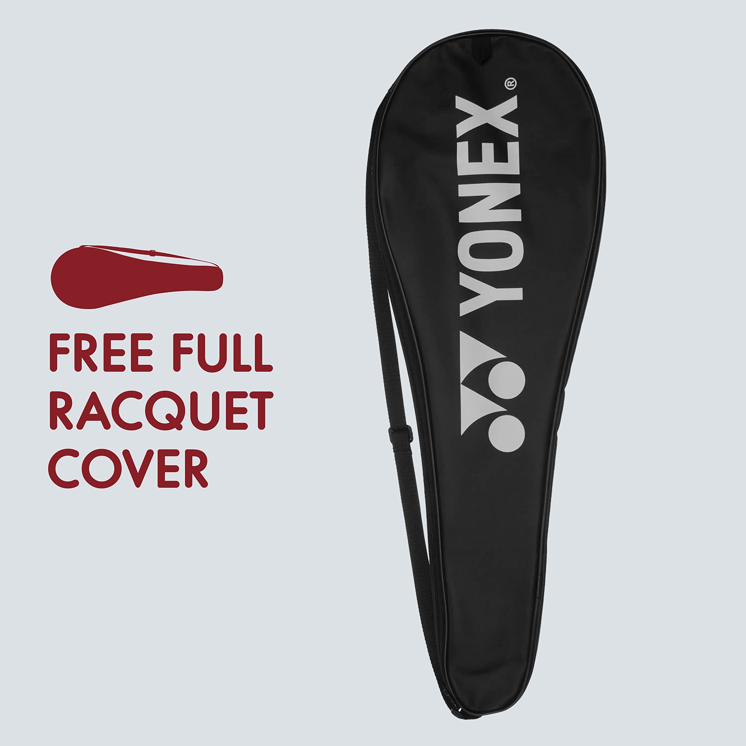 YONEX GR 303i Aluminium Strung Badminton Racket with Full Racket Cover (White) – view 8