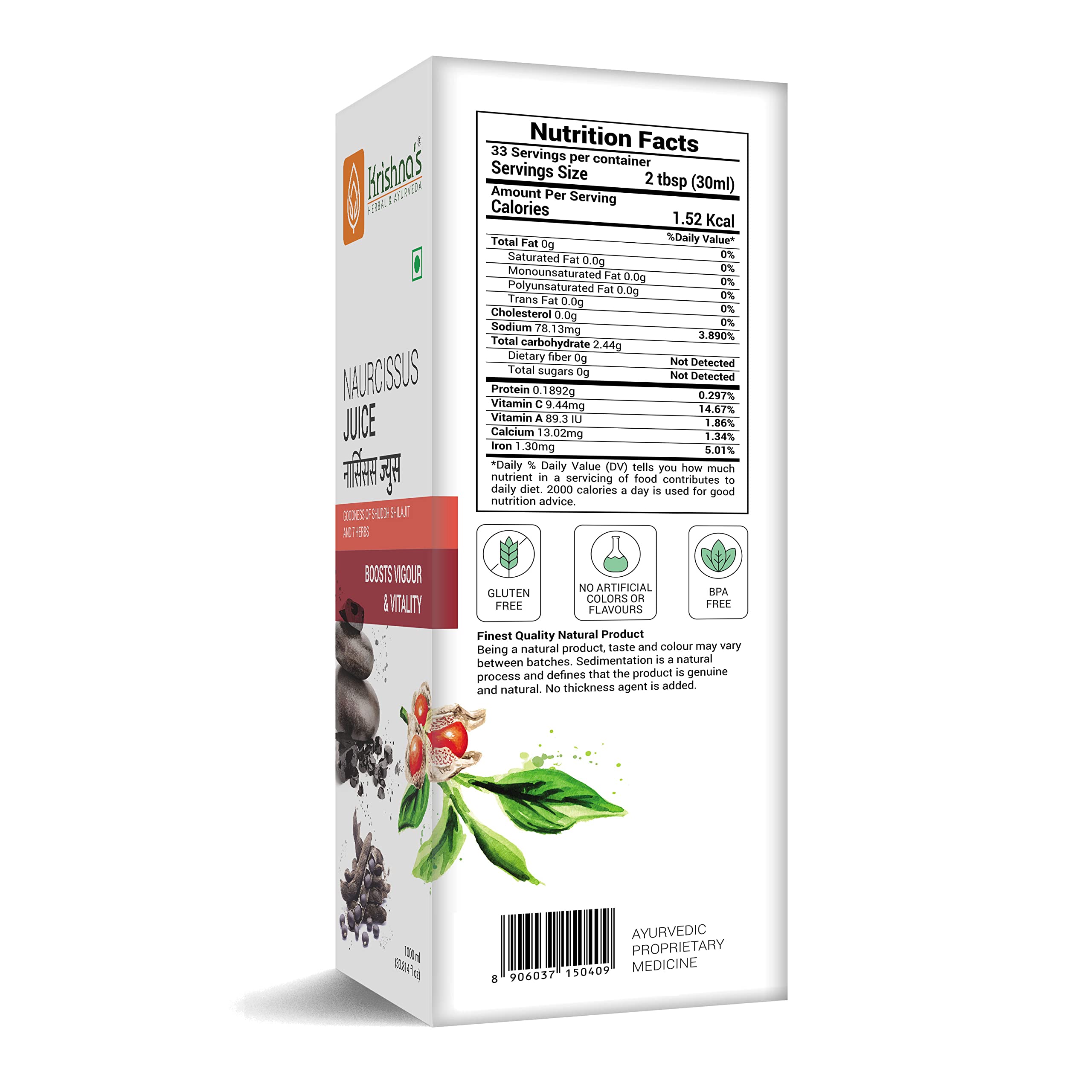 KRISHNA'S HERBAL & AYURVEDA Krishna'S Naurcissus Juice-1000 Ml Ayurvedic Ingredients Ashwagandha,Kaunch Beej,Vidari Kand,Shatawari,Akarkara,Safed Musli,Gokhru Etc Helps In Boosting Stamina – view 9