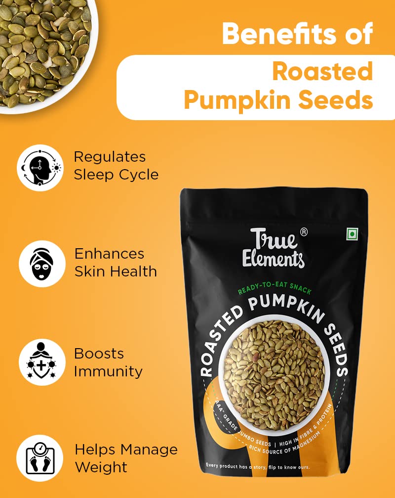True Elements Roasted Pumpkin Seeds 500g - Protein Snacks – view 3