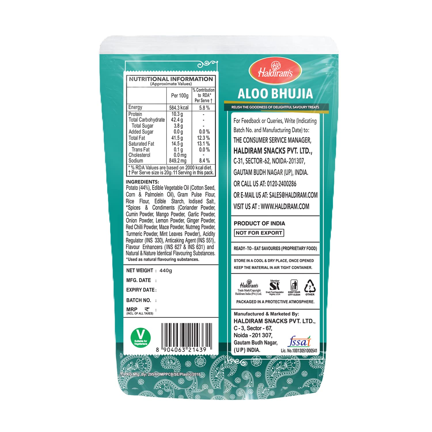 Haldiram's Namkeen - Aloo Bhujia, 440G – view 2