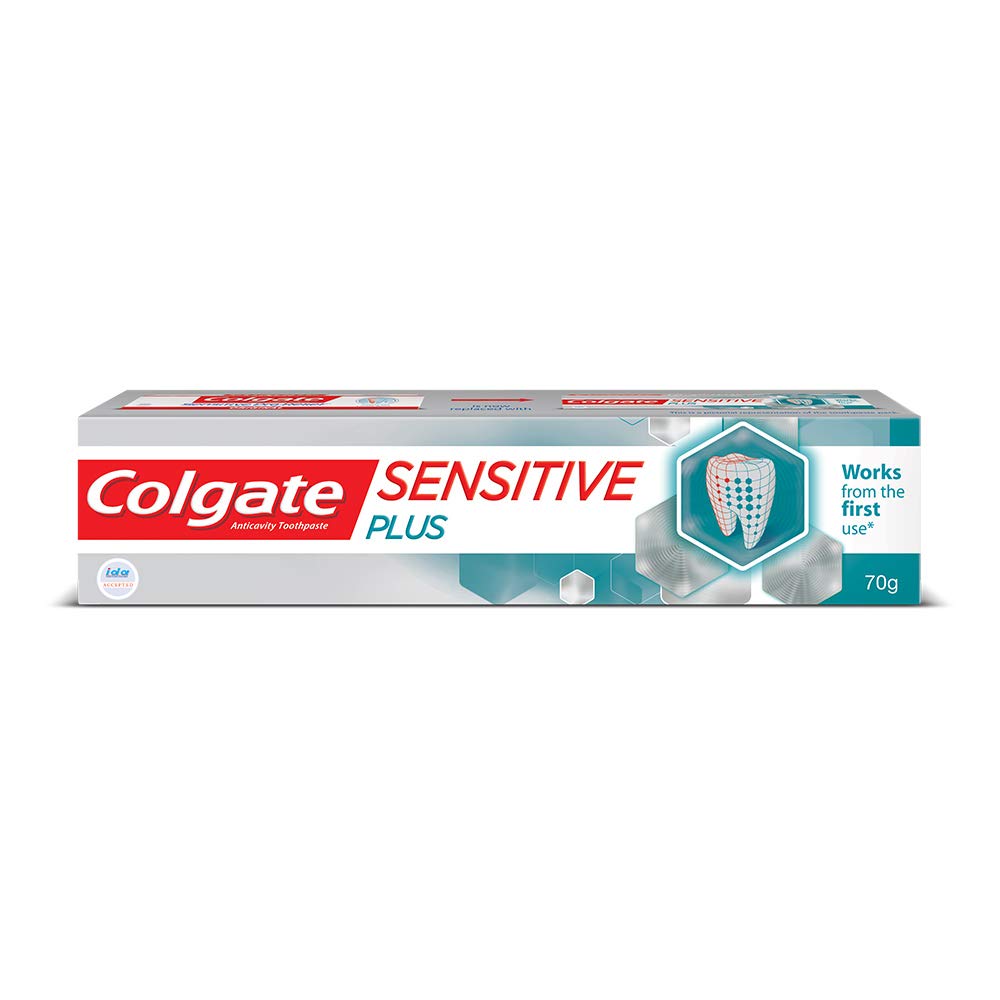 Front view of Colgate Sensitive Plus 70g sensitivity toothpaste