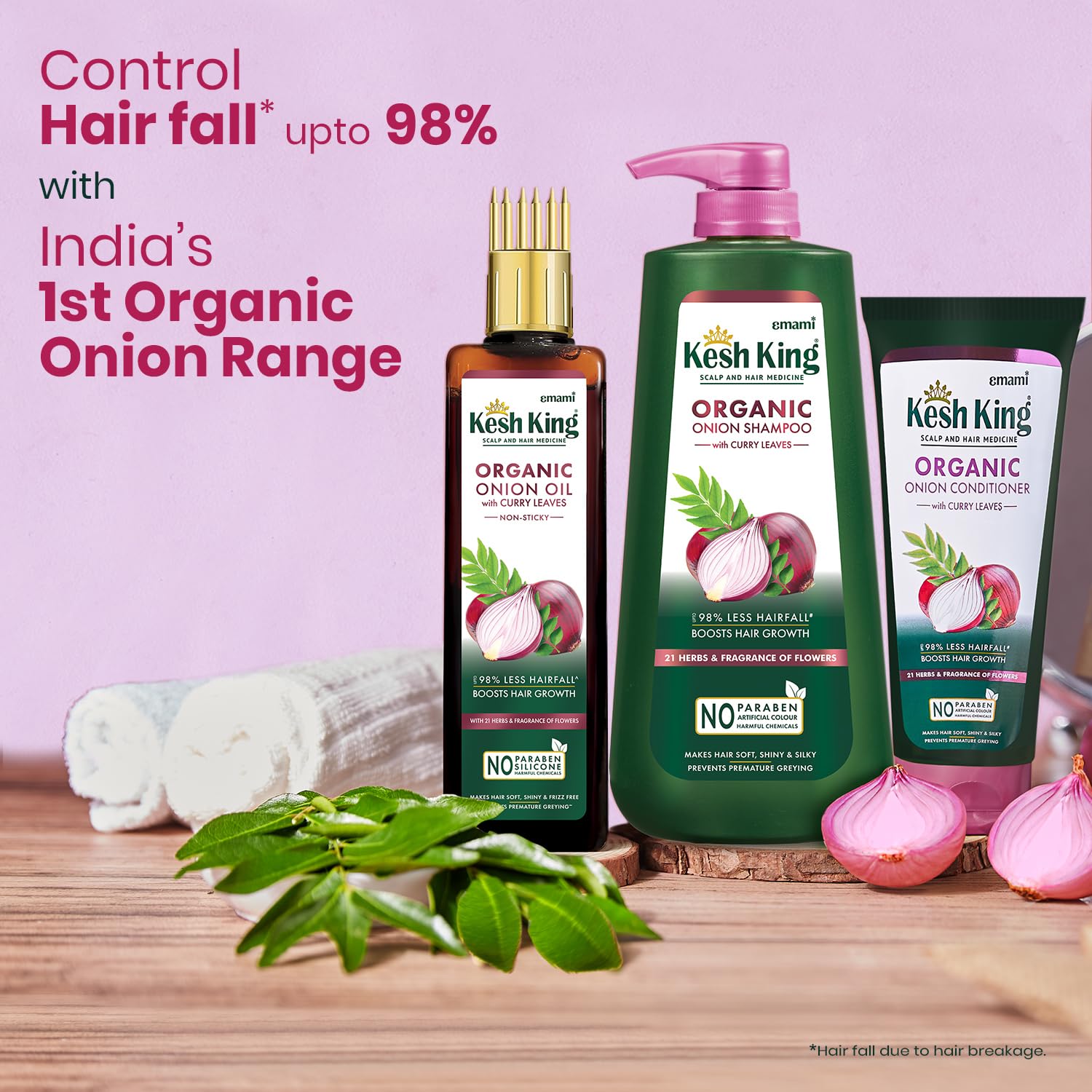 Kesh King Organic Onion Shampoo With Curry Leaves Reduces Hair Fall Upto 98%,Boosts Hair Growth&Keeps Hair Smooth Upto 48Hrs – view 5