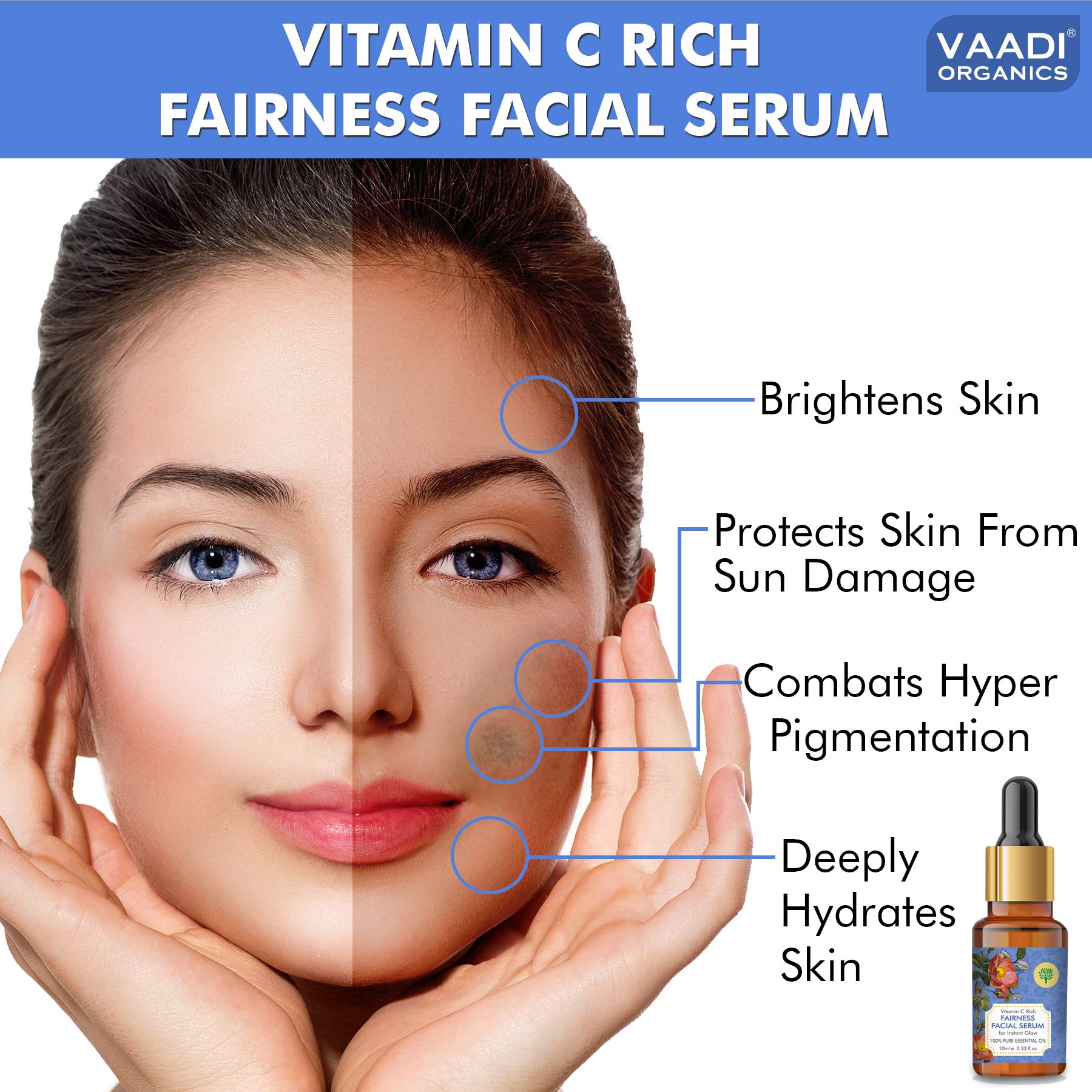 VAADI HERBALS Vitamin C Fairness Facial Serum - Brightens Skin, Lightens Complexion, Protects From Sun Damage, 10 ml – view 4