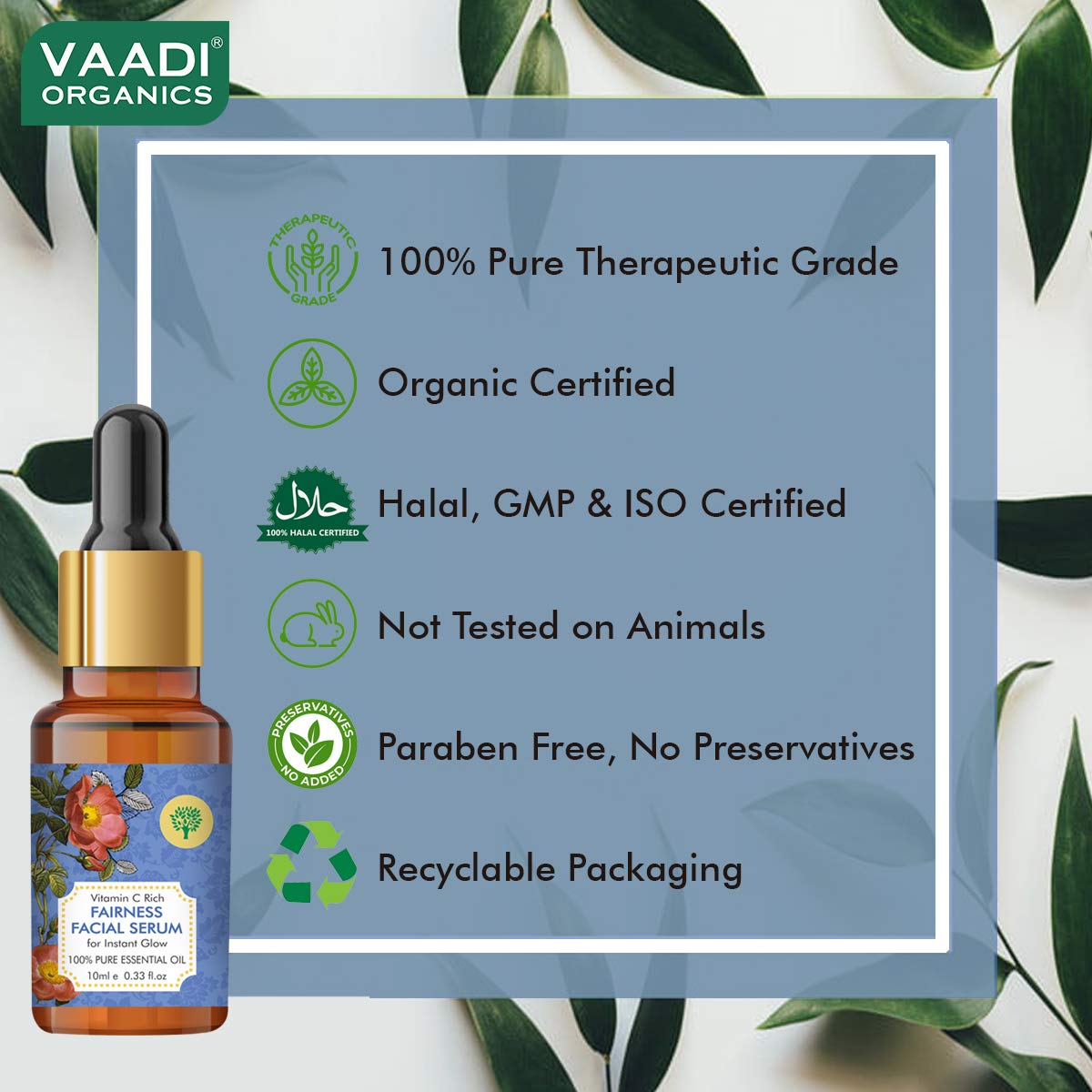 VAADI HERBALS Vitamin C Fairness Facial Serum - Brightens Skin, Lightens Complexion, Protects From Sun Damage, 10 ml – view 6