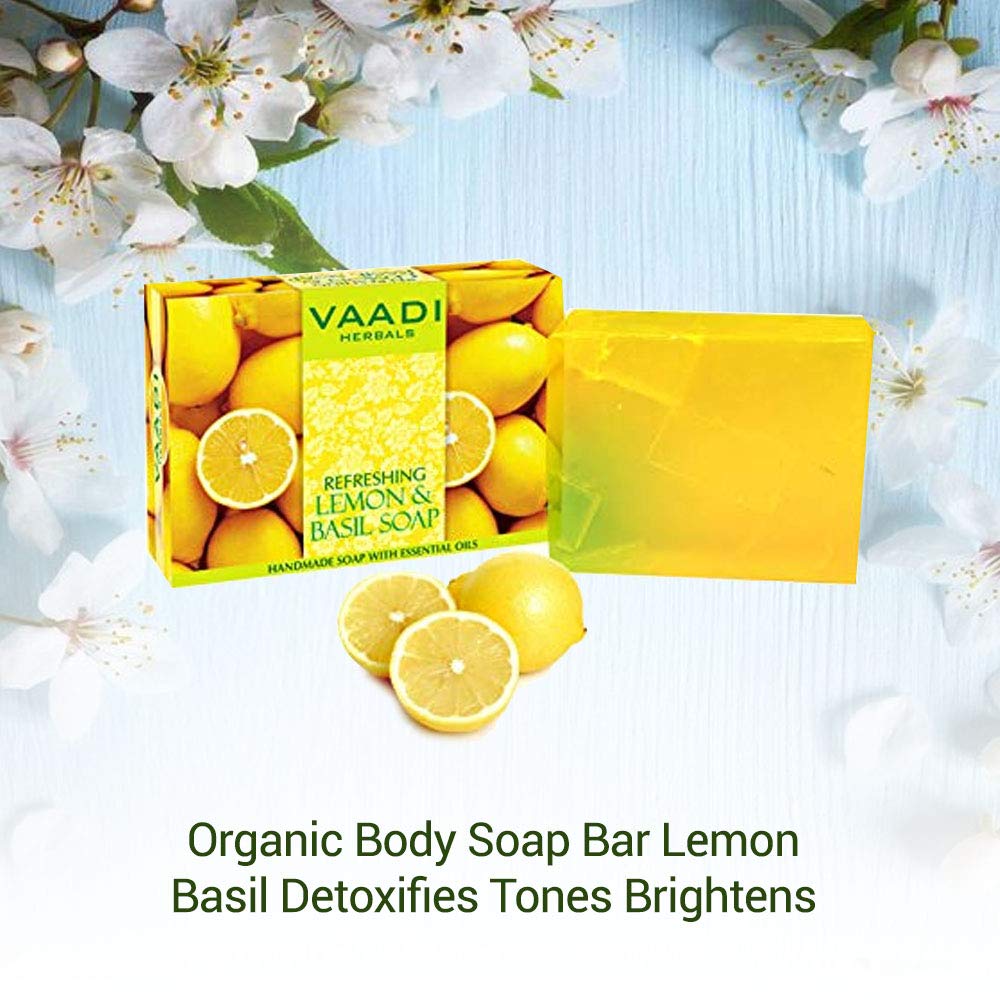 Vaadi Herbals Refreshing Lemon and Basil Soap, 3 x 75g – view 2
