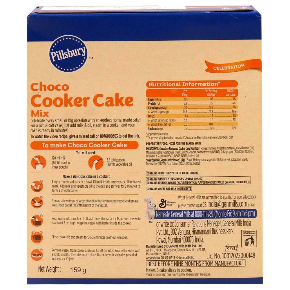 Pillsbury Eggless Choco Cooker Cake Mix 159 G – view 2