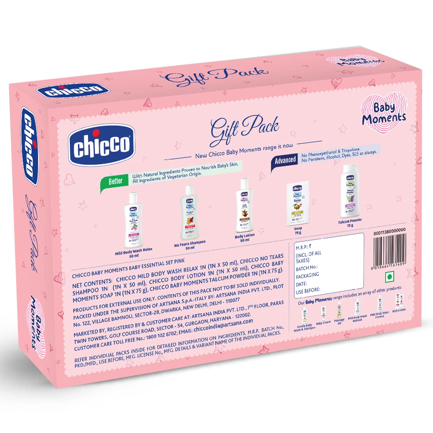 Chicco Baby Moments Essential Set Pink, Gift Set for Babies, 0m+ – view 7
