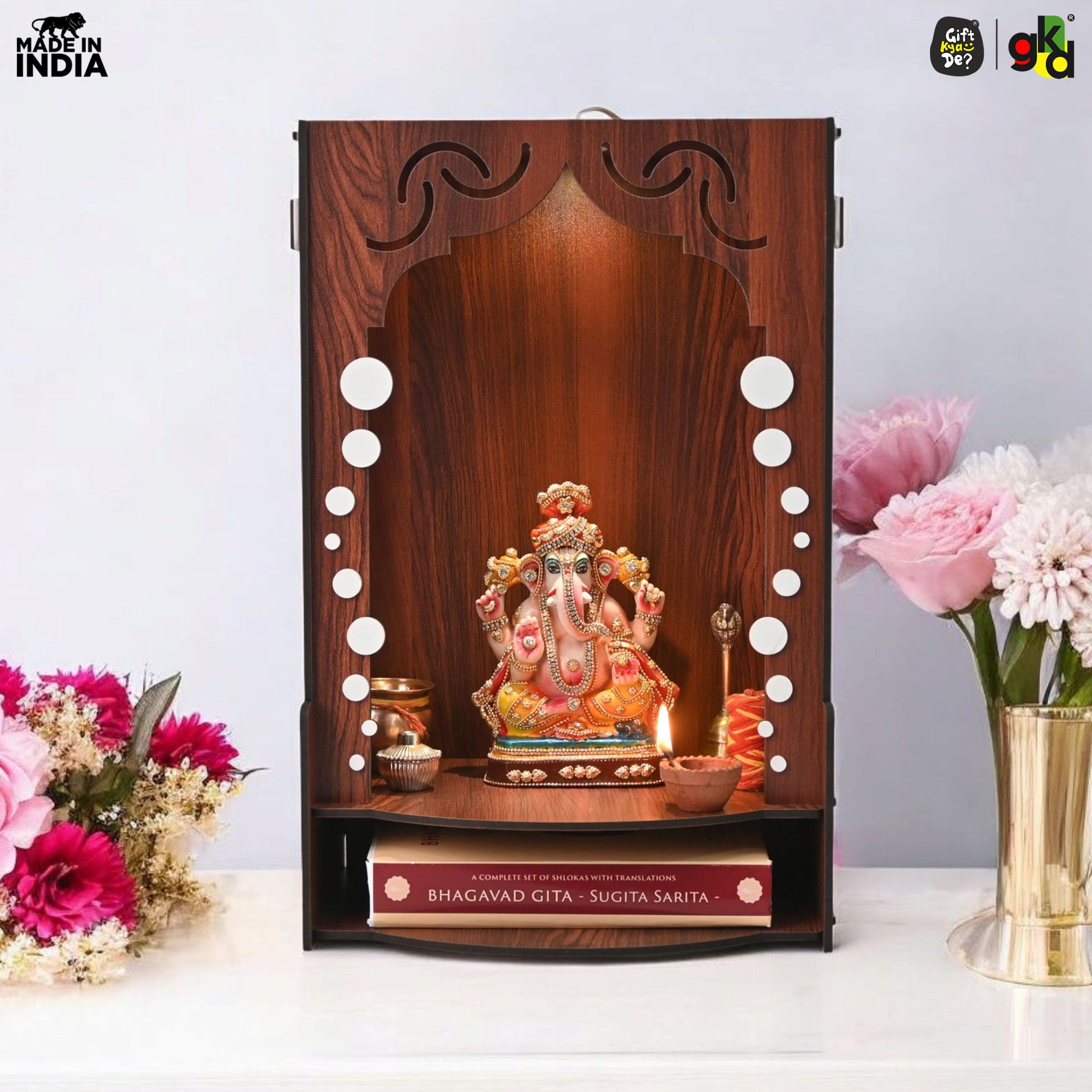 Gift Kya De Wooden Temple for Home Wall Mounted – view 2