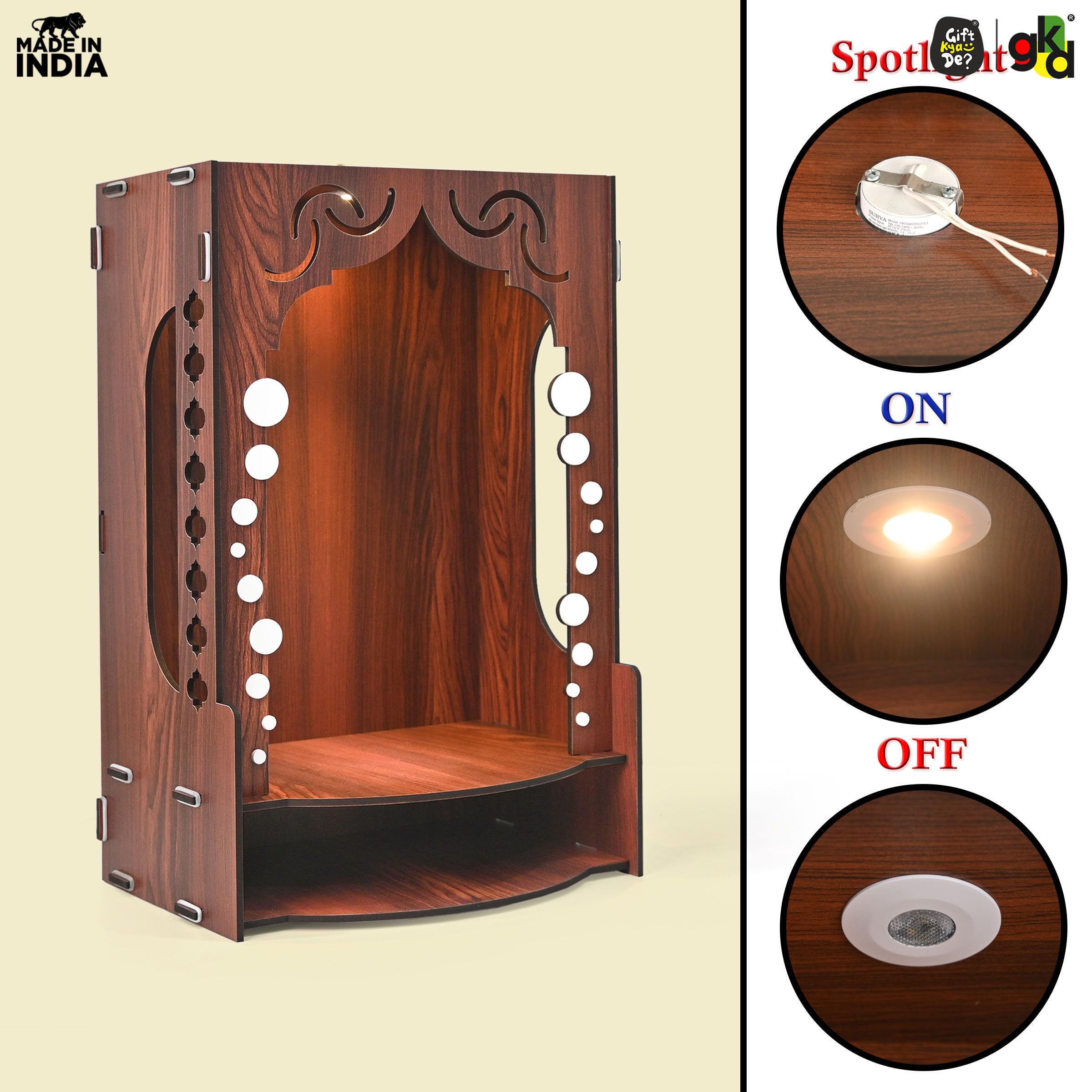 Gift Kya De Wooden Temple for Home Wall Mounted – view 4