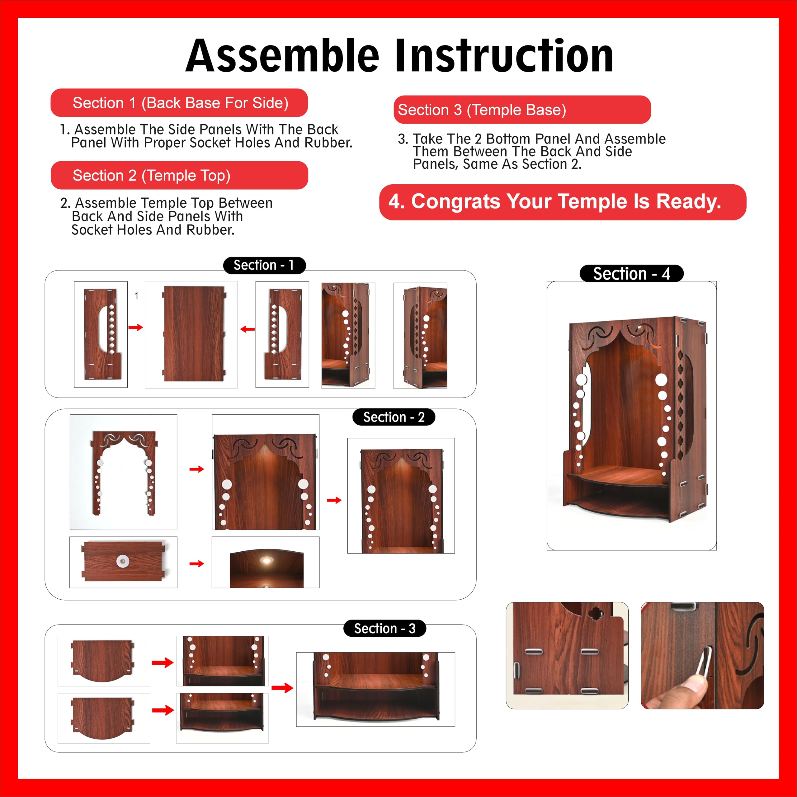 Gift Kya De Wooden Temple for Home Wall Mounted – view 6
