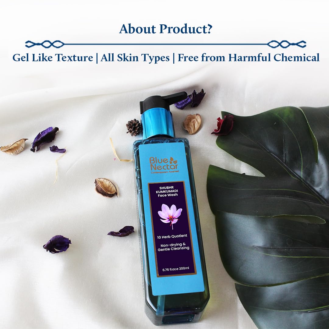 Blue Nectar Kumkumadi Brightening Face Wash with Saffron for Women & Men – view 7