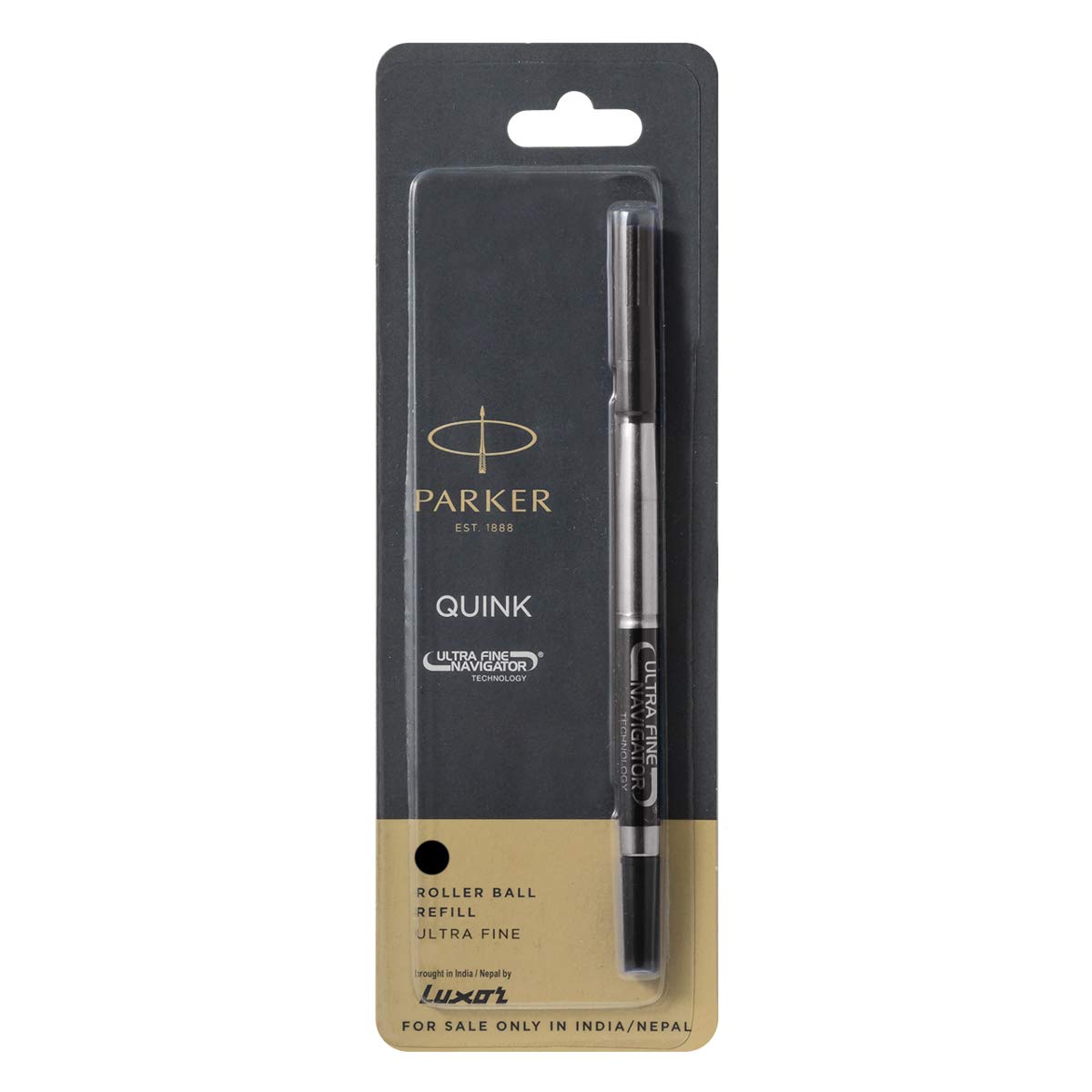 Black Parker Navigator roller ball refill with ultra fine tip