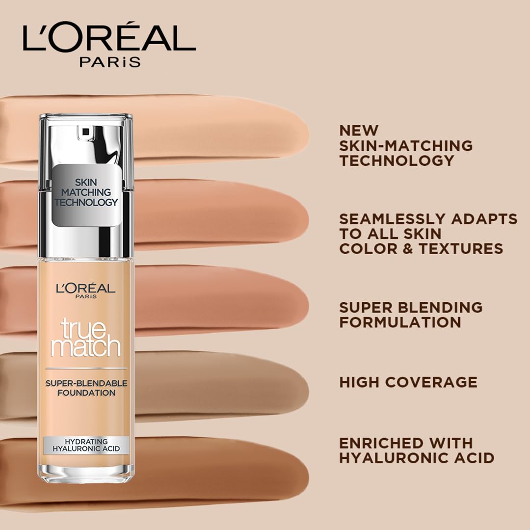 L'Oreal Paris True Match Super Blendable Liquid Foundation with Opaque Finish (Golden Beige 3D3W, 30ml) – view 3